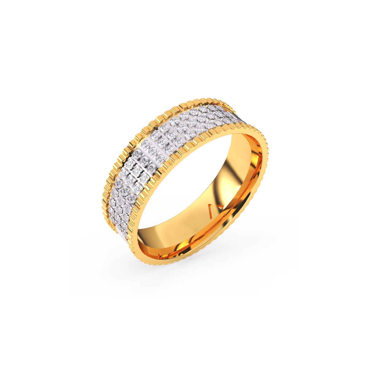 Triple Row Diamond Vintage Eternity Couple Set